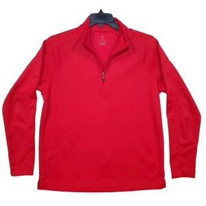 Land's End Men's 1/4 Zip Pullover Size M Performance Red Sweatshirt